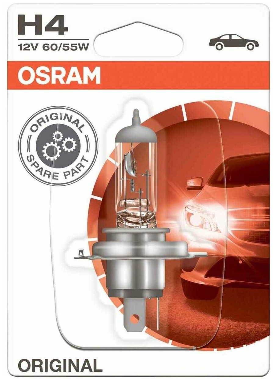 Лампа галогенная Osram H4 ORIGINAL LINE 12V, 60/55W, 1 шт