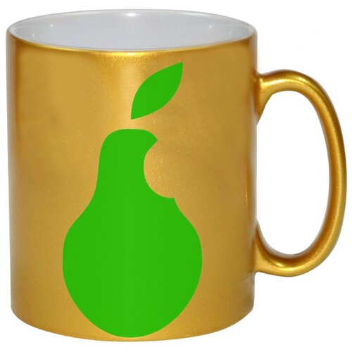 фото Кружка зеленая груша надкусанная почти apple drabs