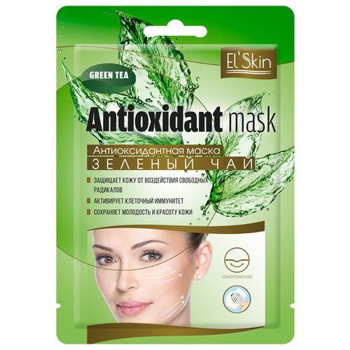 фото El'Skin Тканевая маска Antioxidant Mask Green Tea антиоксидантная Зеленый чай, 15 г