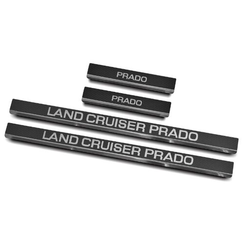 фото Накладки на пороги russtal toyota lc prado 150 2009-2013 (нерж., шлиф., надпись) lcpr09-06