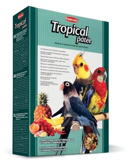 Padovan Tropical patee корм для средних попугаев комплексный фруктовый - 700 г