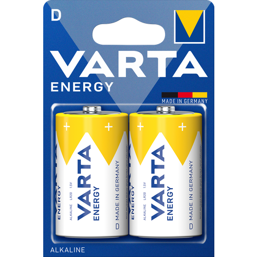 Батарейки VARTA LR20 D ENERGY 4120 алкалиновые (щелочные), 2шт, 1.5V