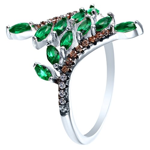 фото Element47 кольцо из серебра 925 пробы с фианитами sr-b02274cb-ko-001-wg, размер 18.5