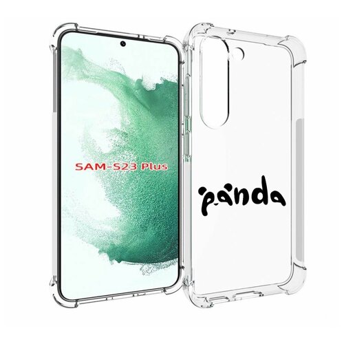 Чехол MyPads панда надпись для Samsung Galaxy S23 Plus + задняя-панель-накладка-бампер