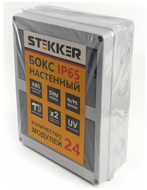 STEKKER Бокс настенный EBX50-1/24-65 24 модуля, пластик, IP65 39194