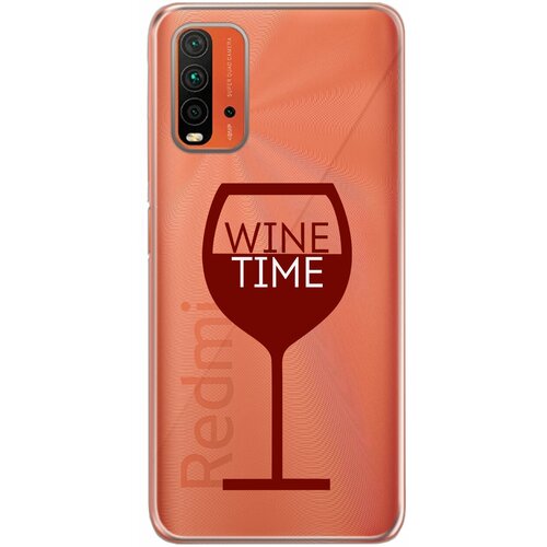 Силиконовый чехол Mcover для Xiaomi Redmi 9T с рисунком Время пить вино силиконовый чехол mcover для xiaomi poco m3 pro с рисунком время пить вино