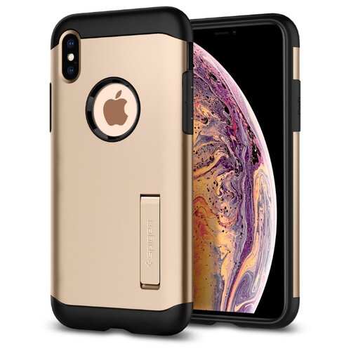 фото Защитный чехол spigen для iphone xs max - slim armor - золотой - 065cs25154