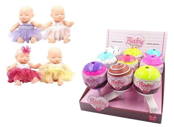 Кукла ABtoys Baby Boutique Пупс-сюрприз в конфетке с аксессуарами 4 вида в коллекции (4 серия), PT-01069/1