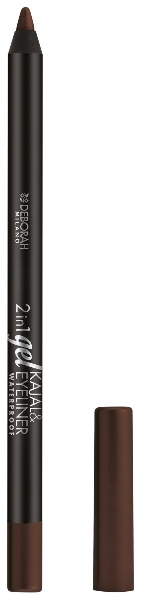 DEBORAH Карандаш для век 2 in 1 Gel Kajal & Eyeliner Pencil, оттенок 05 коричневый