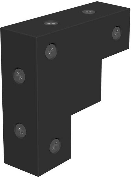 Уголок металлический для раздвижных дверей Лофт черный матовый 75х75х25 мм