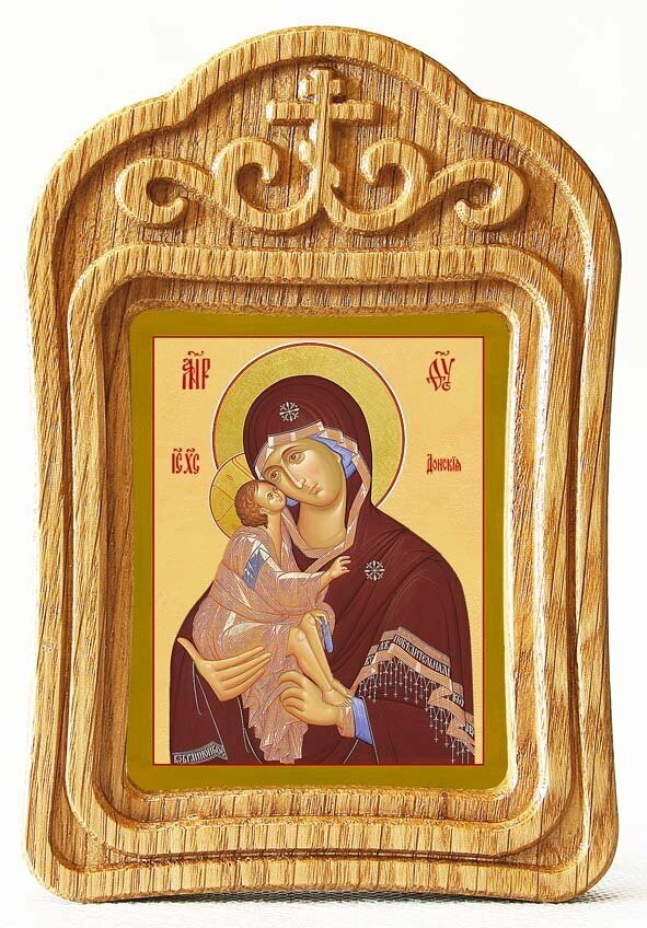 Донская икона Божией Матери, в резной деревянной рамке