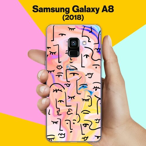 Силиконовый чехол на Samsung Galaxy A8 (2018) Узор 70 / для Самсунг Галакси А8 2018 противоударный силиконовый чехол happy moo year на samsung galaxy a8 2018 самсунг галакси а8 2018