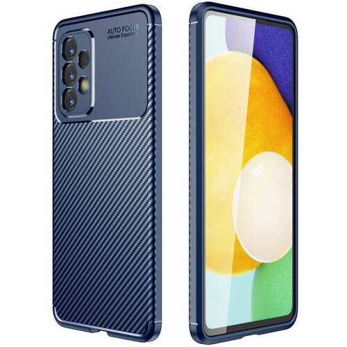 Накладка силиконовая для Samsung Galaxy A53 5G A536 под карбон синяя накладка силиконовая для samsung galaxy a53 5g a536 под карбон чёрная