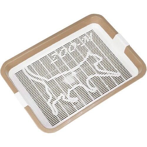 Туалет для кошек ZooM c сеткой большой бежевый 40 х 26 х 65 см 1 шт 312₽