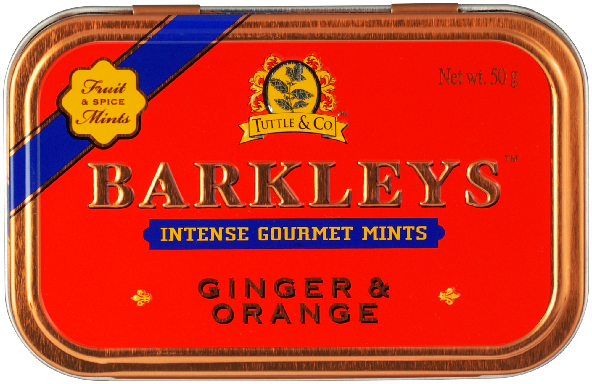 Леденцы Barkleys Mints Имбирь Апельсин, 50 г, жестяная банка