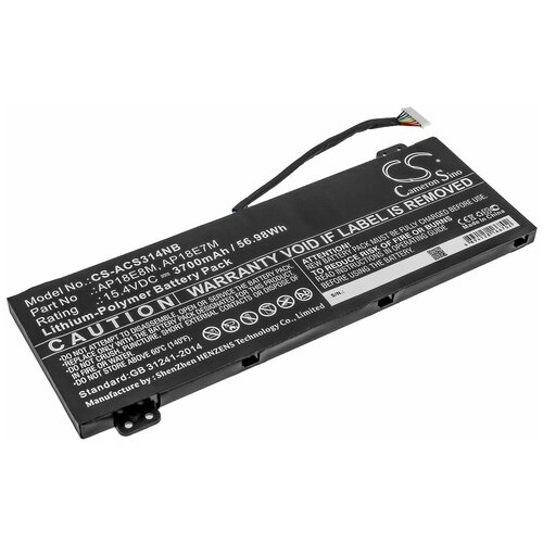 блок питания acer pa3290 2aca 19v 7 1a 135w для ноутбуков a715 74g an515 54 veriton z4640g helios 300 ph315 51 nitro 5 an515 54 Аккумулятор для ноутбуков Acer Nitro AN515-52, 5 AN515-54, 5 AN515-45, 5 AN515-52, 5 AN515-55, 5 AN515-43, 5 AN515-44, 5 AN517-52, (AP18E8M), 3700мАч