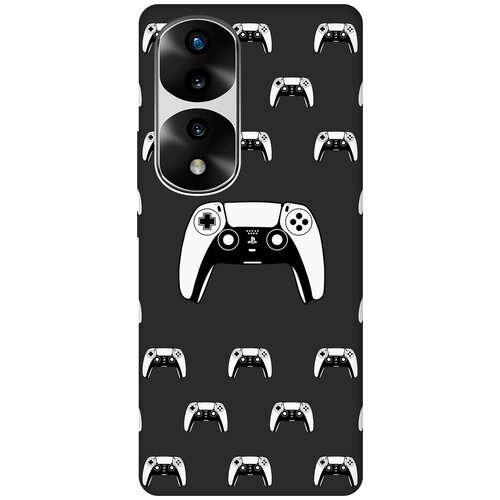 Матовый чехол Controller Pattern для Honor 70 Pro / Honor 70 Pro+ / Хонор 70 / 70 Про Плюс с 3D эффектом черный матовый чехол controller pattern для honor 70 хонор 70 с 3d эффектом черный