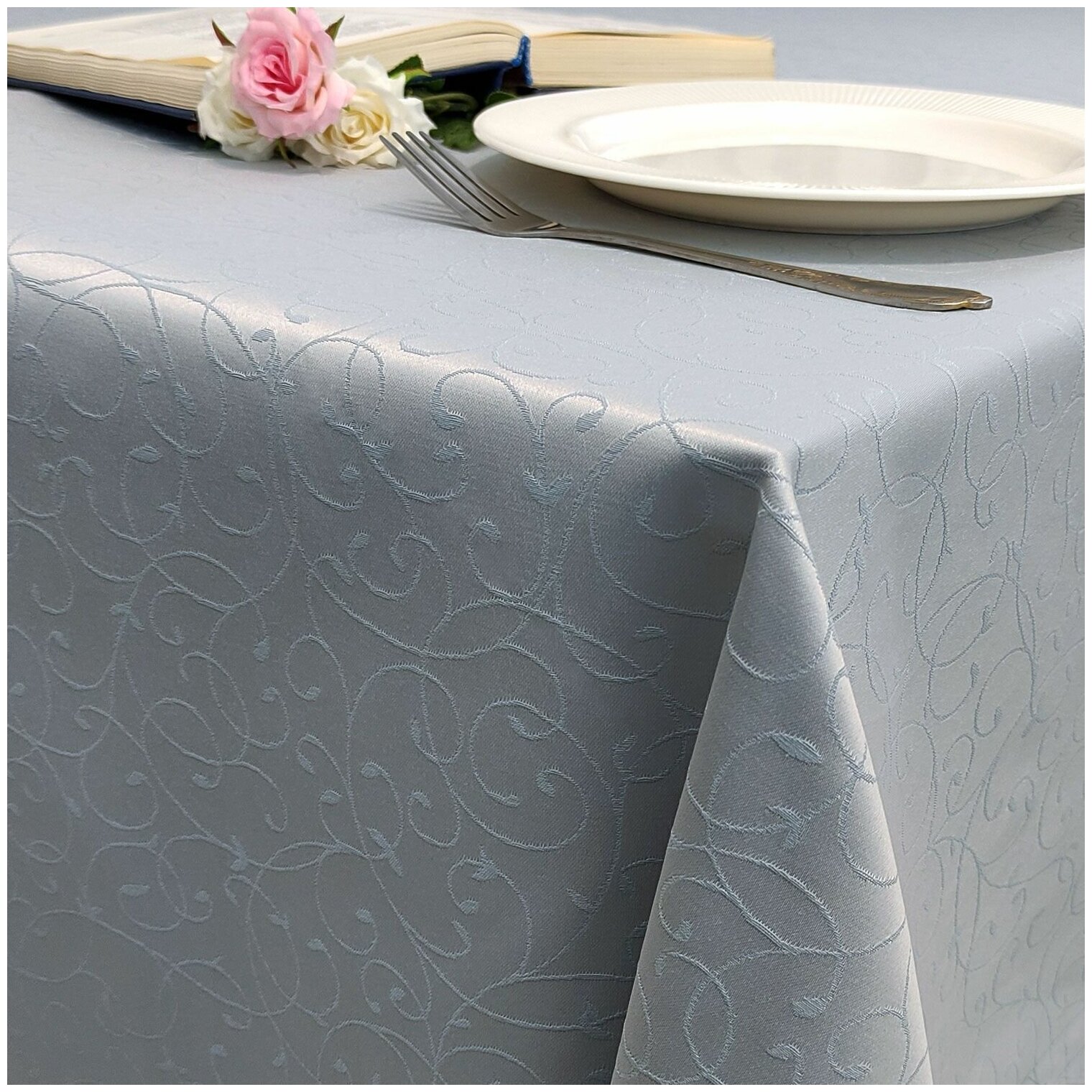 фото Скатерть прямоугольная дизайн 1812 (тонкий вензель)