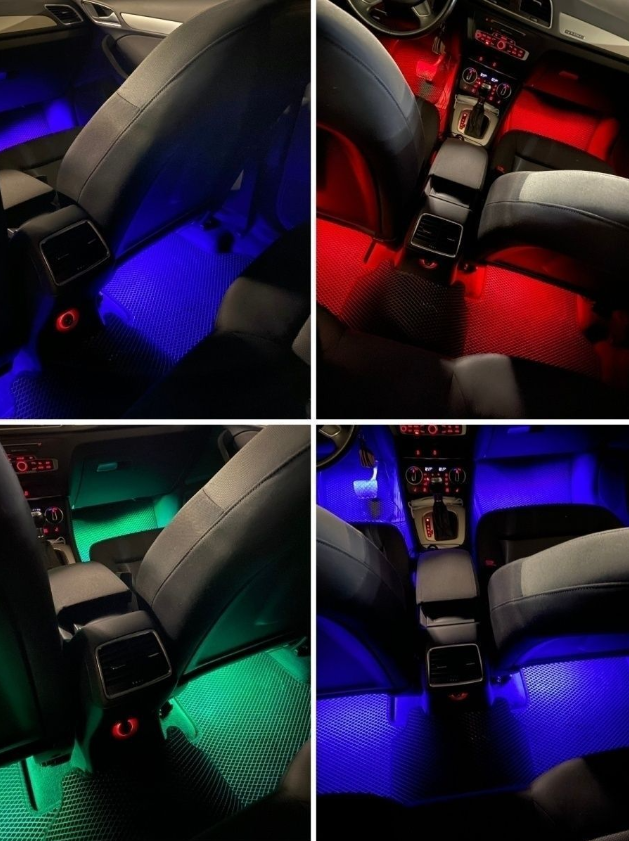 Подсветка в машину в ноги авто RGB салона LED лента