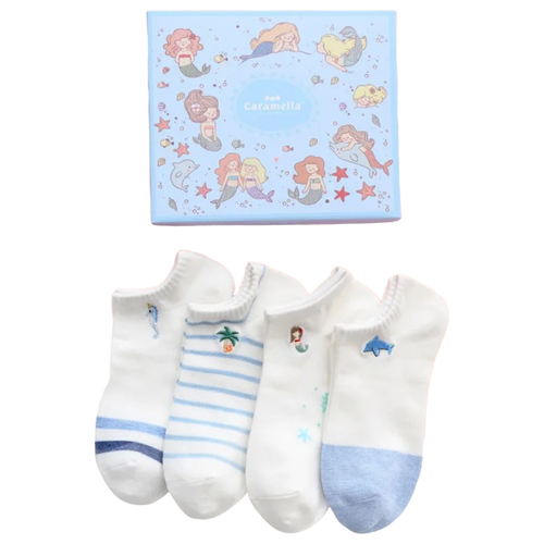 фото Носки caramella комплект 4 пары размер 22-25, голубой