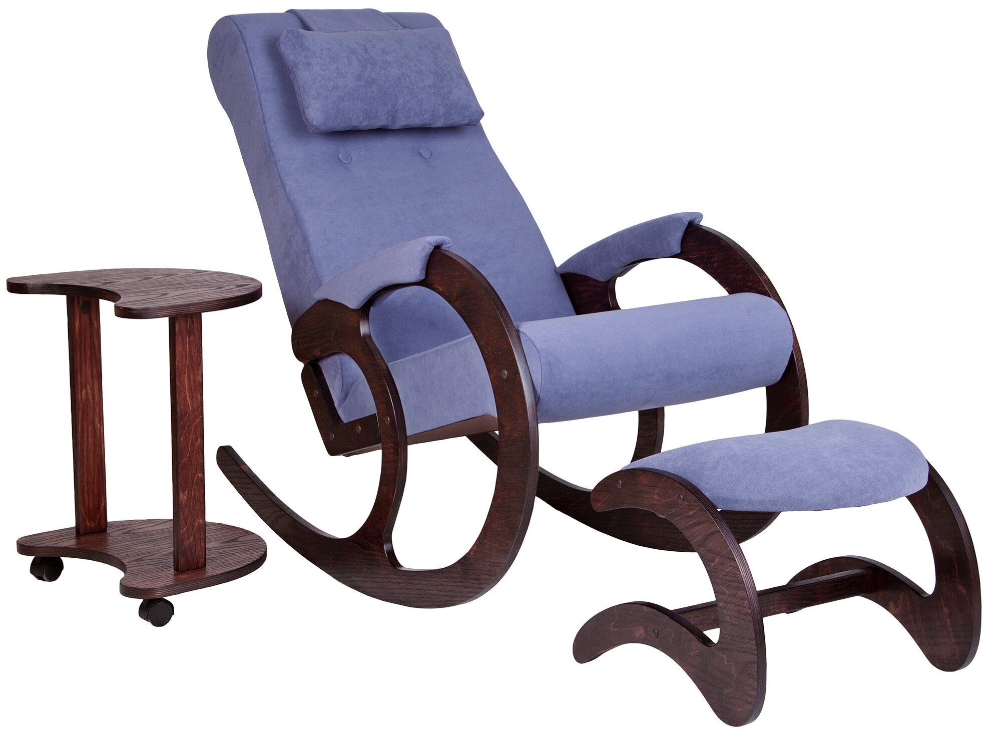 Кресло-качалка Блюз с банкеткой и столиком (Lavender, Античный дуб) - фотография № 1