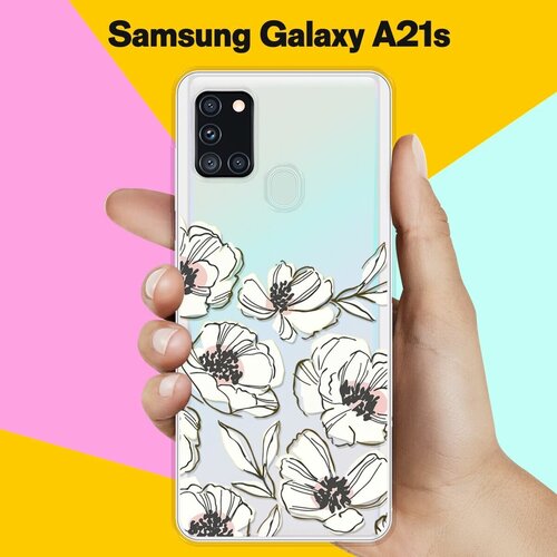 Силиконовый чехол Цветы на Samsung Galaxy A21s