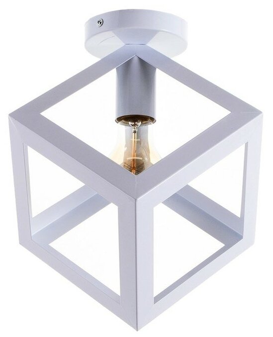BayerLux Светильник "Куб" 1хE27 40Вт белый 23х23х30 см - фотография № 1