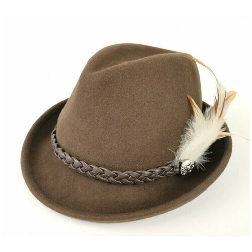 Шляпа Hathat, размер 56, 57, коричневый тирольская шляпа bavarian hat olive