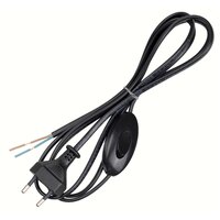Сетевой шнур/кабель 1,8 м с вилкой и выключателем (220 В) Черный