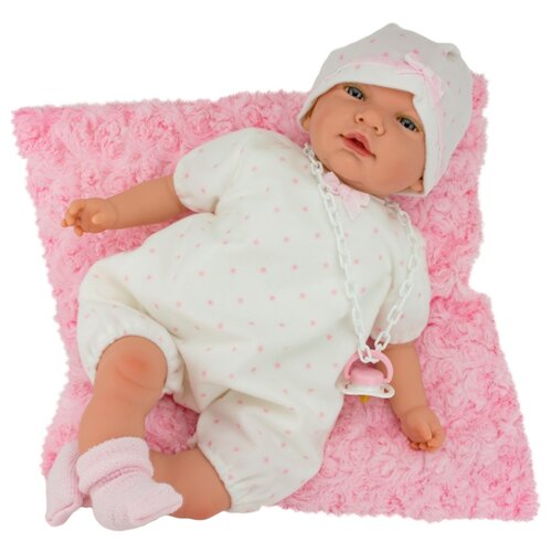 фото Кукла nines artesanals d'onil новорожденный малыш с розовой подушкой (в коробке), 45 см