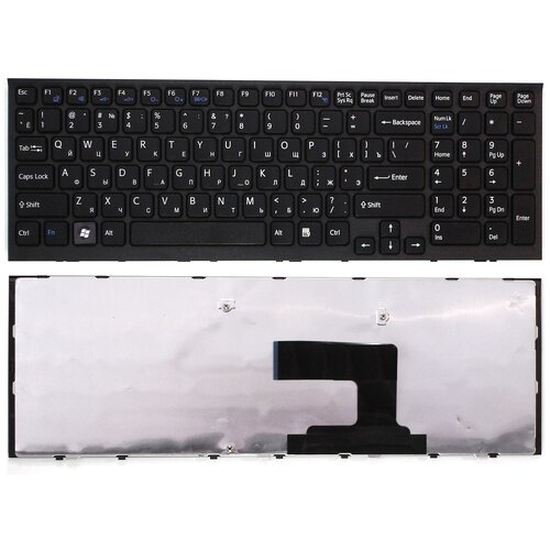 Клавиатура для ноутбука Sony Vaio VPCEL VPC-EL черная с черной рамкой 1380₽