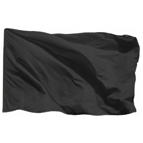 Чёрный флаг на шёлке, 70х105 см - для флагштока