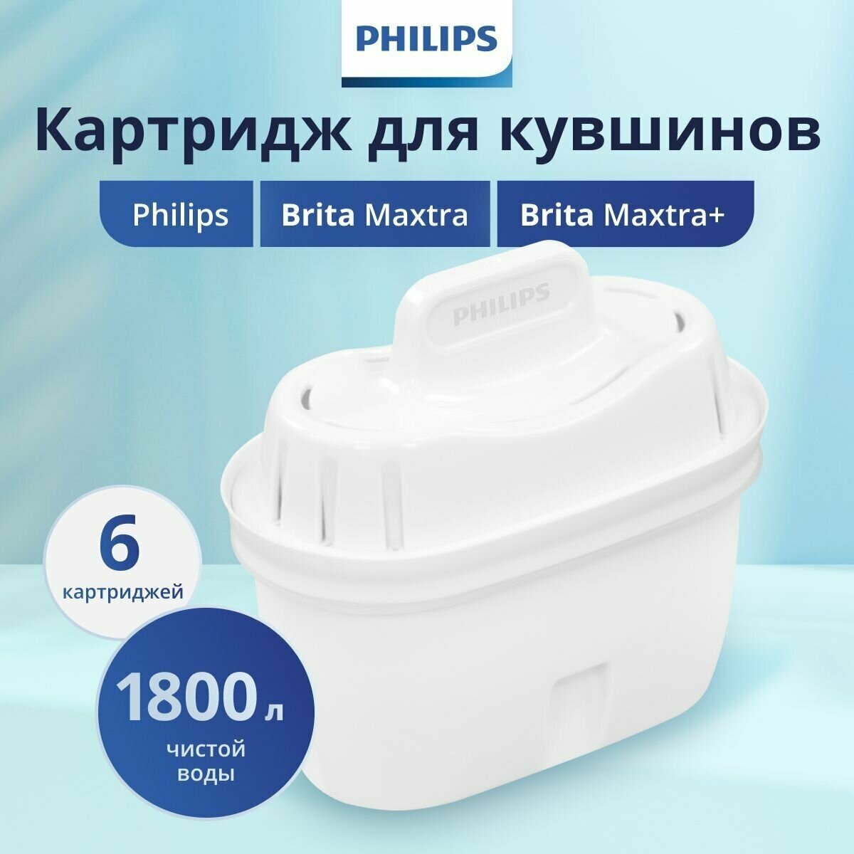 Картридж д/очистки воды Philips AWP212/51, 6шт