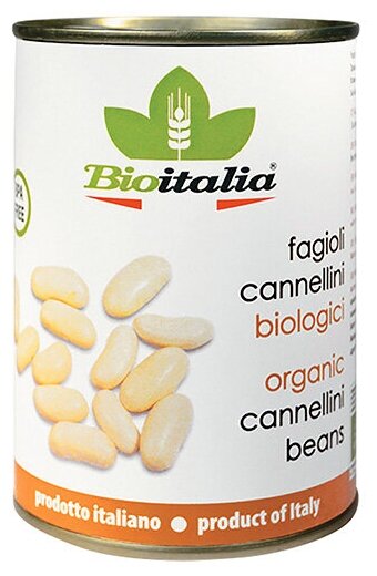 Фасоль Bioitalia белая, жестяная банка, 400 г - фотография № 5