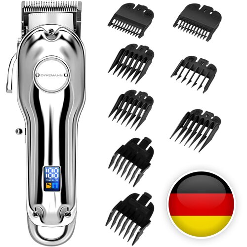 Машинка для стрижки волос и бороды Dykemann Friseur H44 Профессиональная мужская машинка для барбера для парикмахера Беспроводная мощная с дисплеем Триммер для волос для бороды 8000 об мин 5 ч от аккумулятора 8 насадок 1049000₽