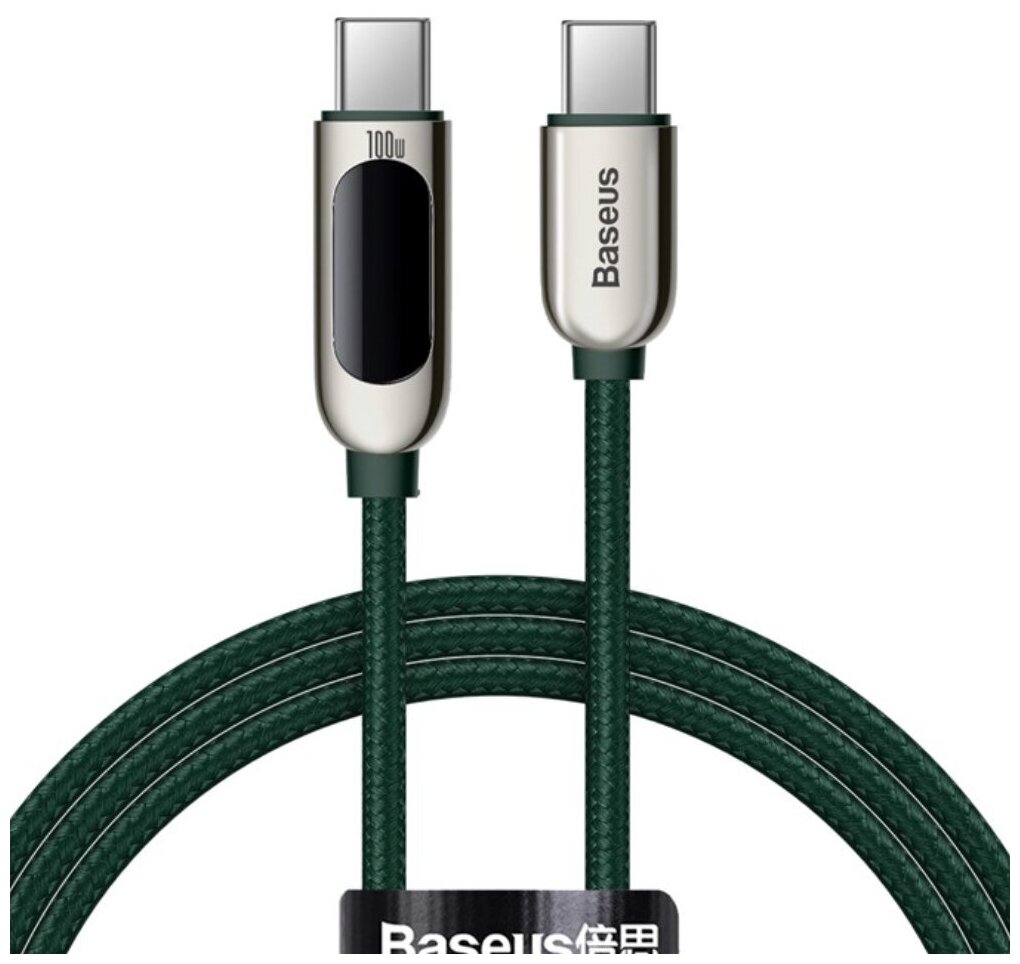 Аксессуар Baseus Display Fast Charging Type-C - Type-C 100W 2m Green CATSK-C06