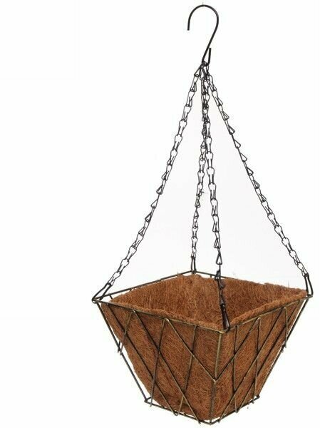 фото Кашпо для цветов "Коковита" с кокосовым волокном, подвесное d-20см P135