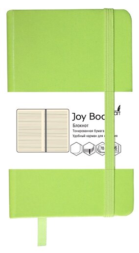 Блокнот А5 96л кожзам "Joy Book.Ярко-салатовый" резинка ЭКСМО БДБЛ5962229 (117714)