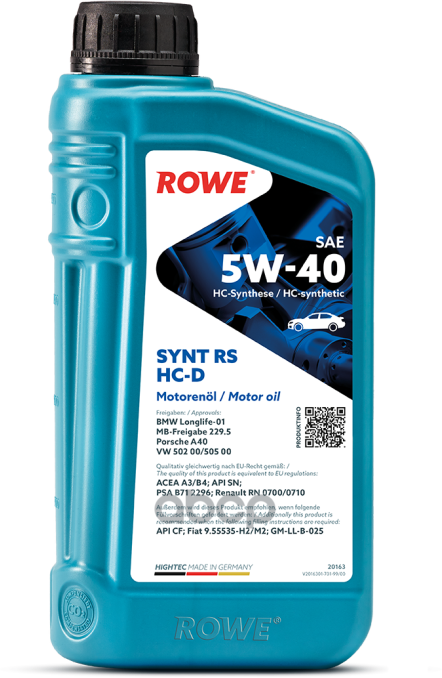 ROWE Масло Моторное Hightec Synt Rs 5W-40 Hc-D (1Л)