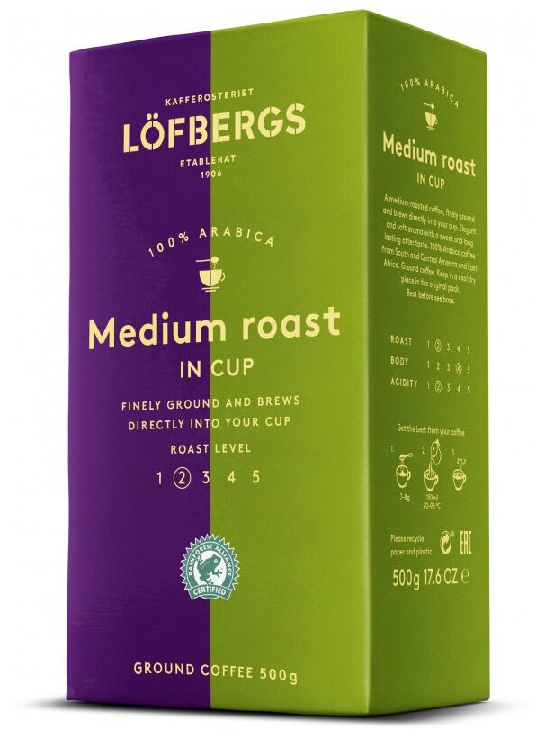 Кофе молотый Lofbergs Medium Roast, 500г - фотография № 1