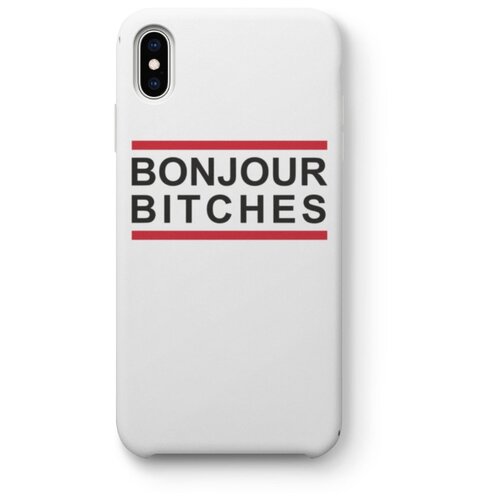 фото Чехол для iphone x/xs "bonjour bitches", белый uncle dad