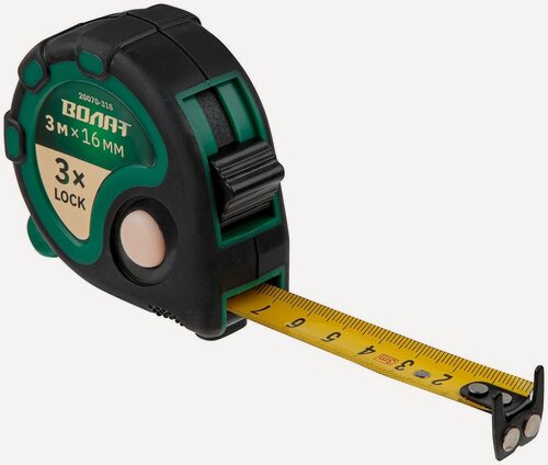 Изображение товара Рулетка 3 м волат 20070-316, 3 механизма фиксаации, двухсторонняя шкала, магнитный зацеп