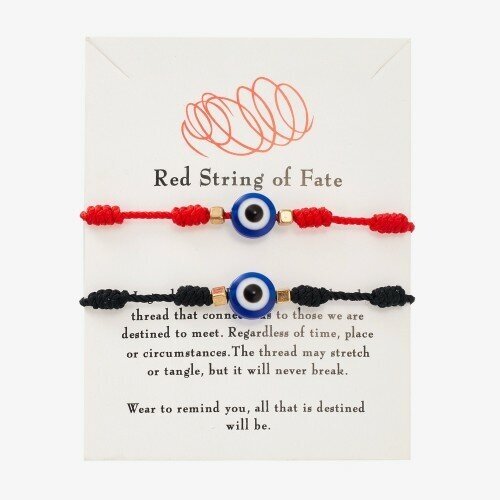 Комплект браслетов WowMan Jewelry, красный, черный red black rope pulling knots thread bracelets handmade tibetan copper bead lucky rope bracelet bangles for women men