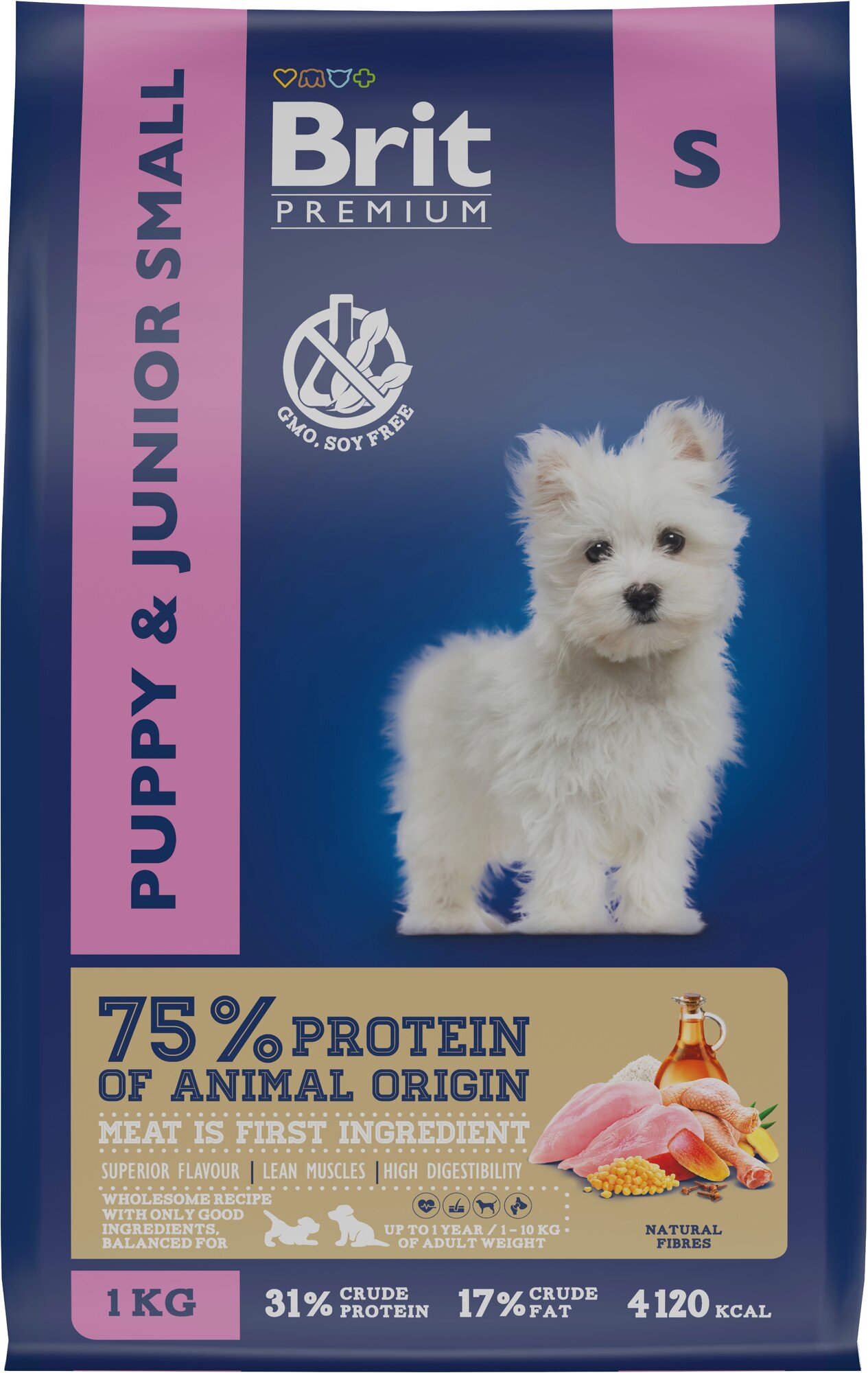 Brit Premium Dog Puppy and Junior Small для щенков мелких пород Курица, 1 кг.