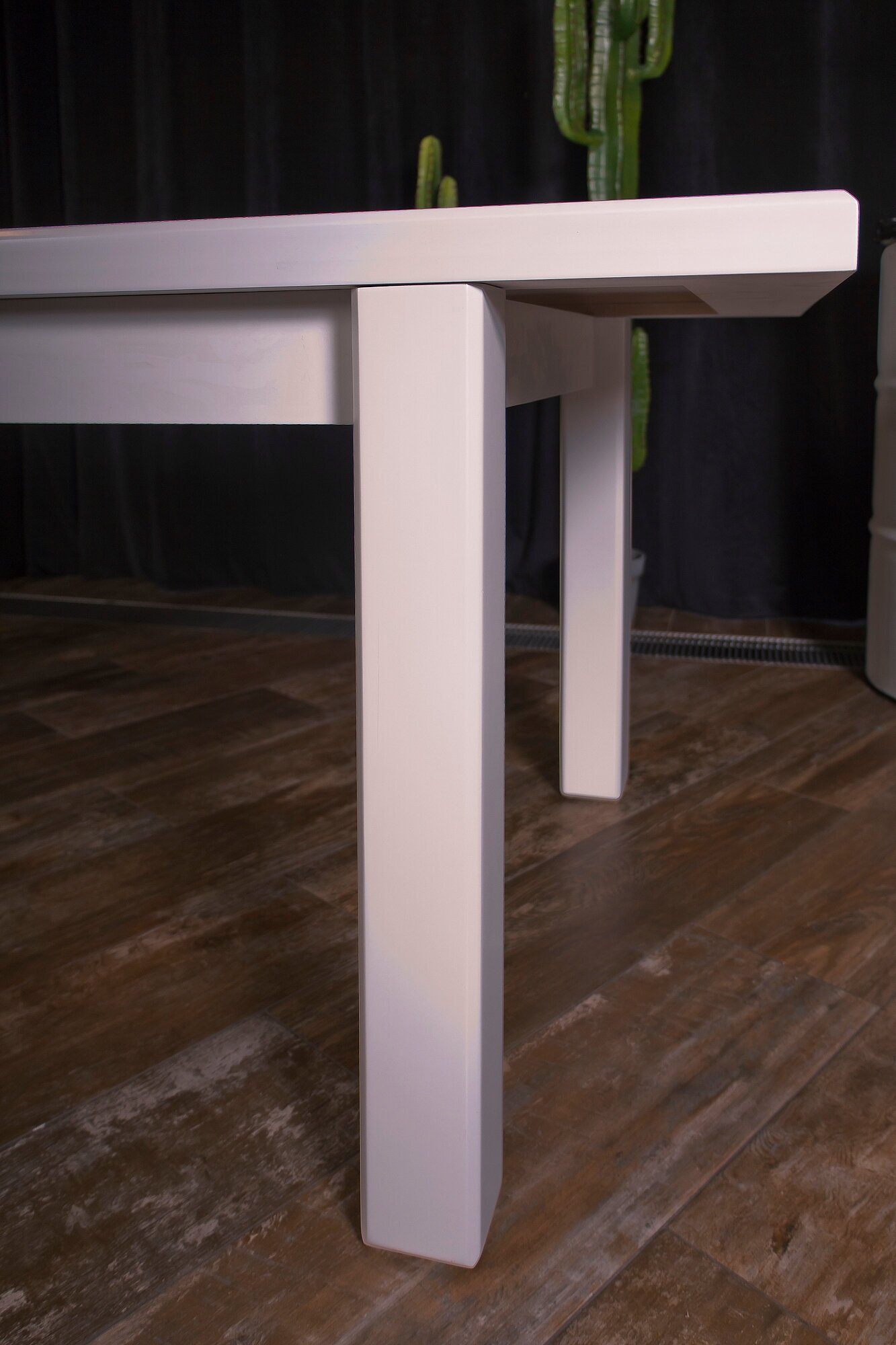 Стол кухонный Атлант раздвижной 160*205*90 массив бука белый для интерьера и дома мебель для кухни - фотография № 7