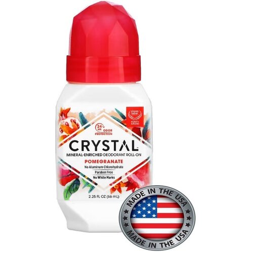 Crystal Body Deodorant, Натуральный шариковый дезодорант с гранатом