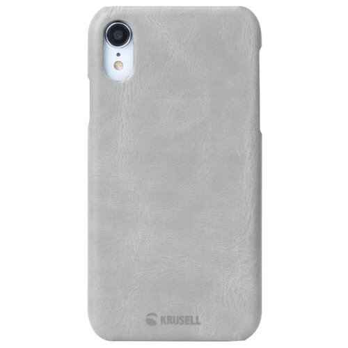 фото Чехол-накладка krusell sunne cover для apple iphone xr, кожаный серый