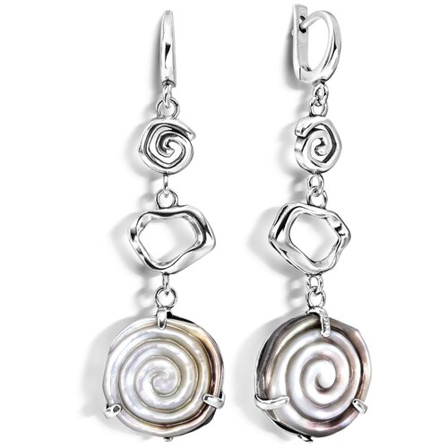 Серьги ETERi, серебро, 925 проба, перламутр