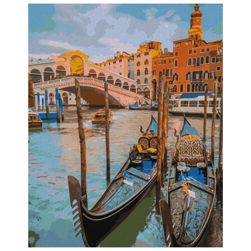 фото Картина по номерам "лодки венеции", 40x50 см артвентура