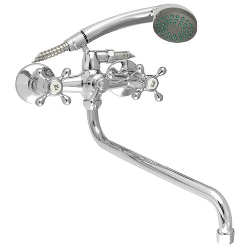 Смеситель сатурн для ванны с крест маховиками 36058